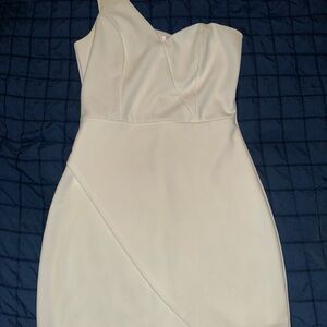 Blue Blush Cream One-Shoulder Dress